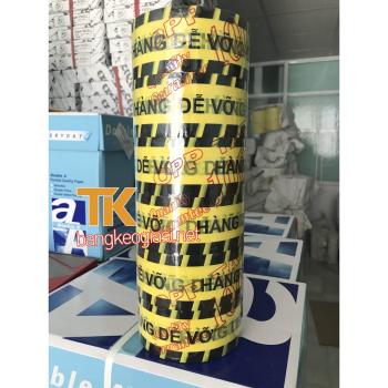 Băng keo in chữ hàng dễ vỡ 1kg màu Vàng - Đen